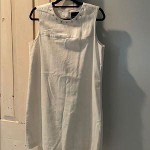 Linen shimmery white/cream dress